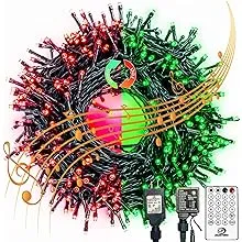 (Voice-Control & Music Sync) 164FT 500 LED Smart Color Changing Christmas String Lights, (Green to Red) Christmas Tree Lights Outdoor Indoor with Timer & Remote & 11 Modes