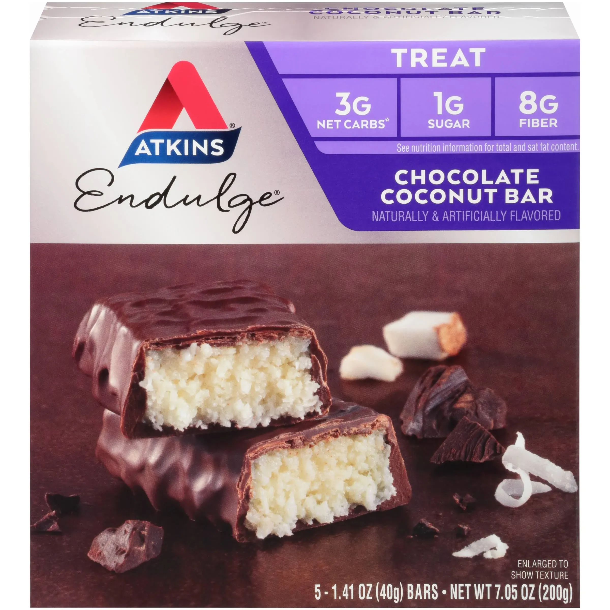 Atkins Endulge Chocolate Coconut Treat Bars 5 ct Box