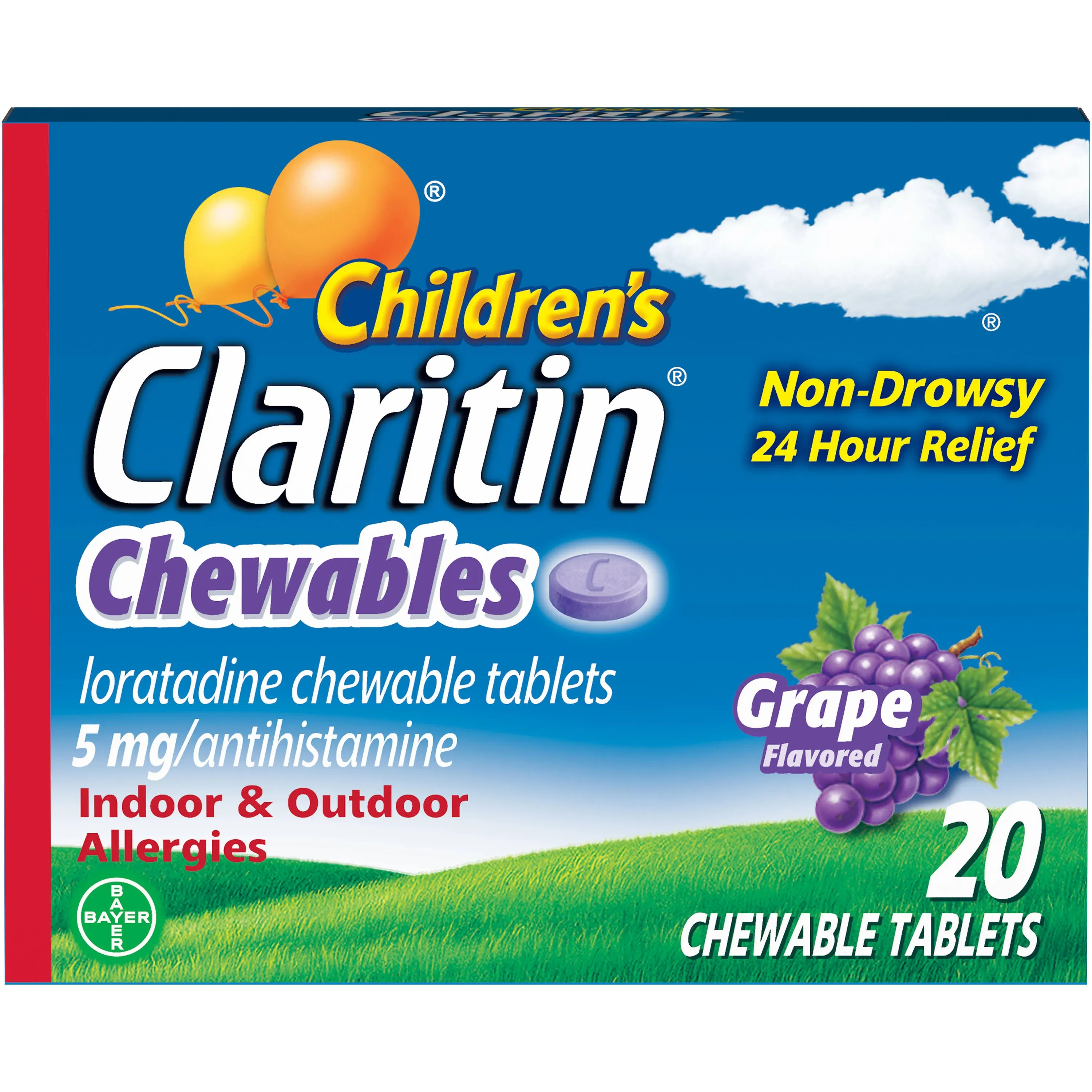 Claritin Children&#039;s Chewables 5mg Bubble Gum 30 Tablets EXP 1/25