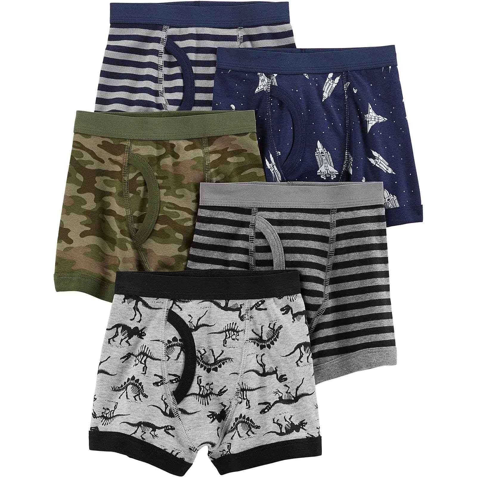 Carter's Boys 2-8 Dino Printed Boxer Briefs - Pack Of 5, 2-3