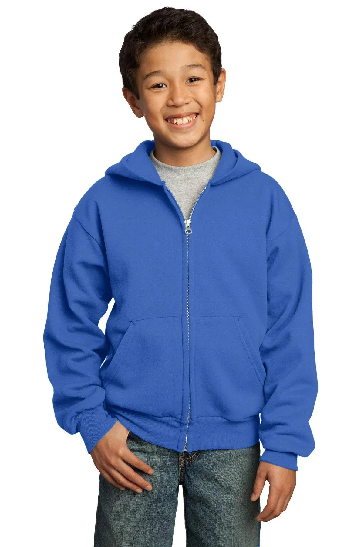 Port & Company Youth Core Fleece Full-Zip Hooded Sweatshirt