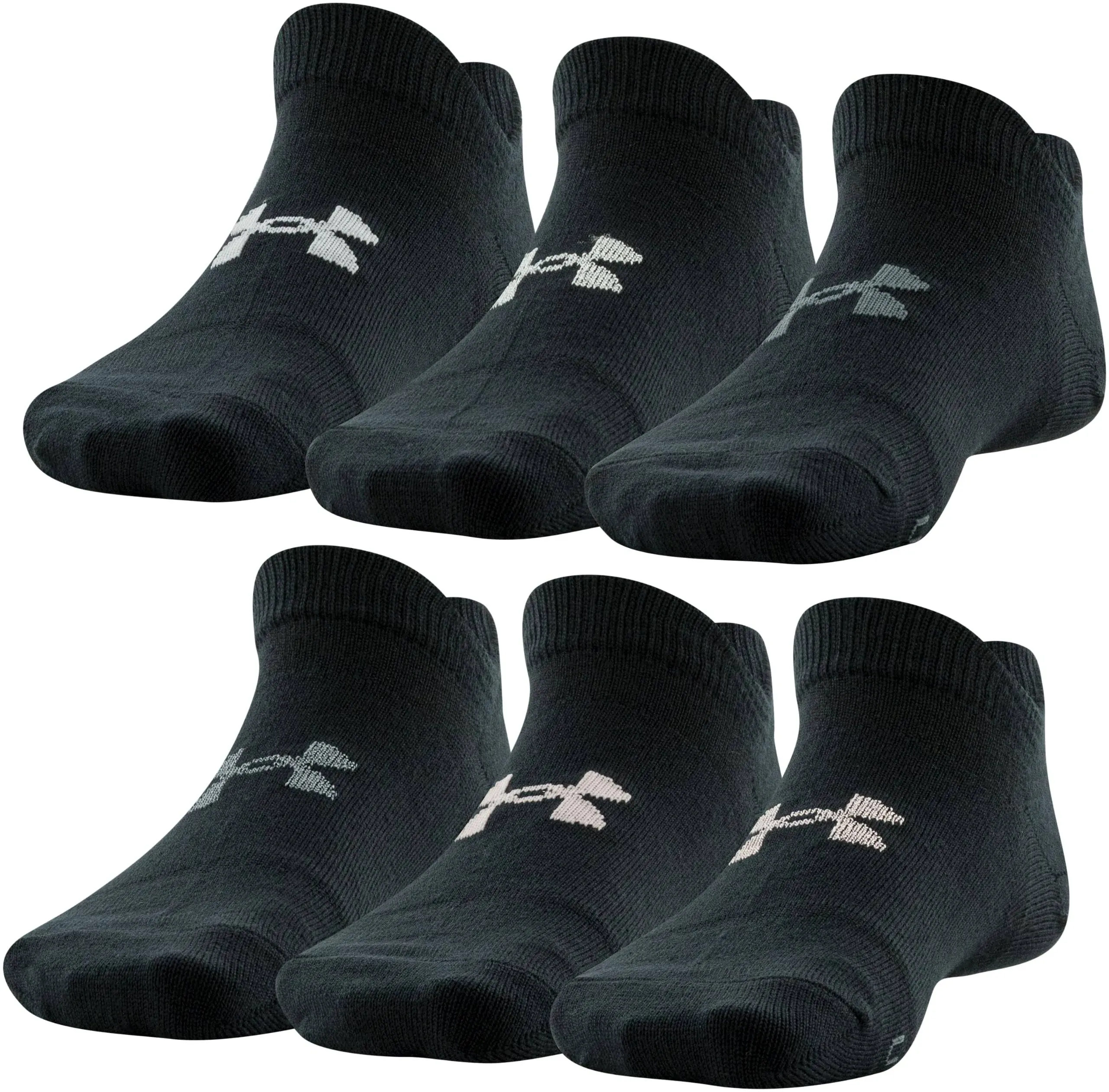 Under Armour Women's Essential 6-Pack No Show Socks - Black, LG