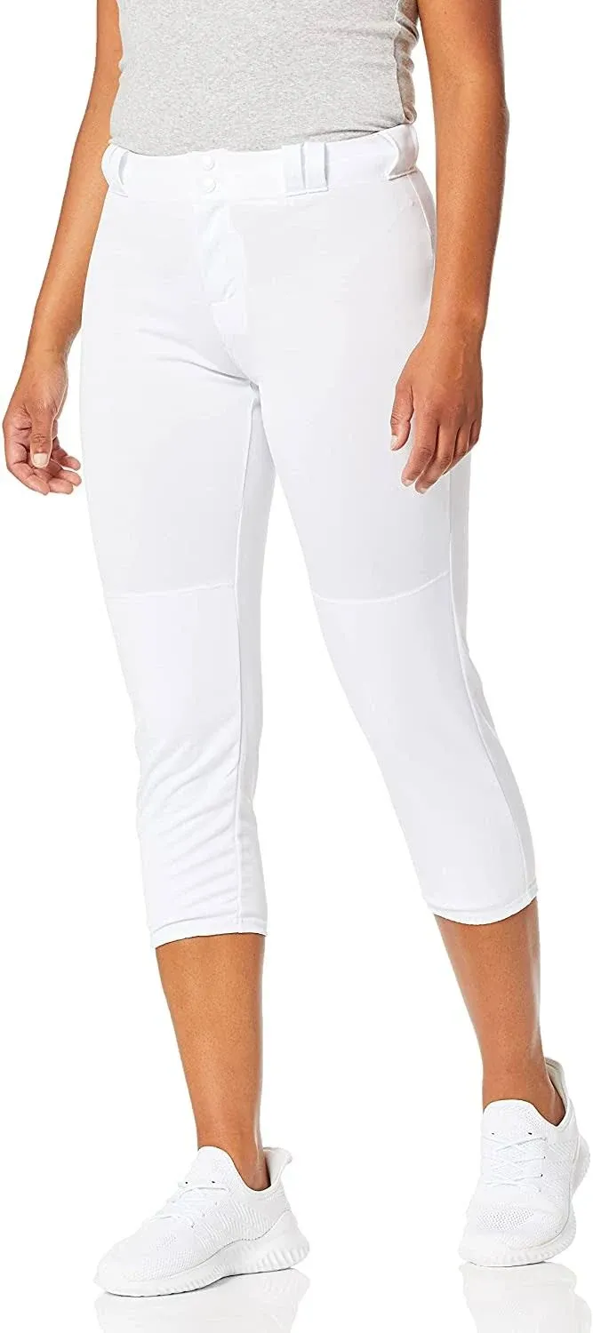 Alleson Athletic 605PBW Women's Belt Loop Fast-Pitch Pants - White - S