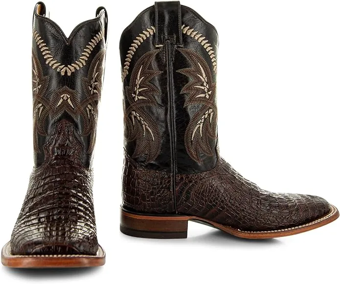 Soto Boots Men's Caiman Belly Print Cowboy Boots H4001