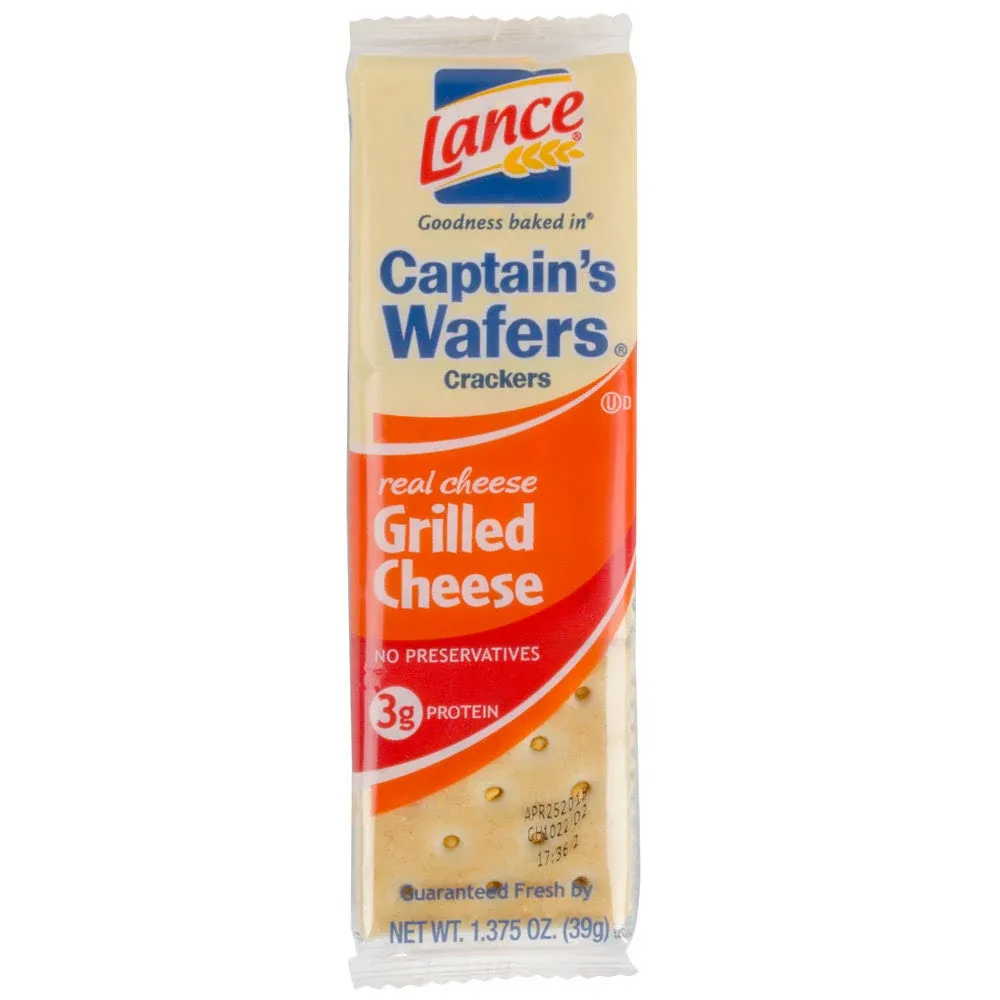 Lance Sandwich Crackers, Captain&#039;s Grilled Cheese Wafers, 8 Ct Box