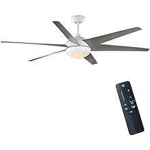 Windward 68 in. White Color Changing Integrated LED Matte White Ceiling Fan with Light Kit, DC Motor and Remote