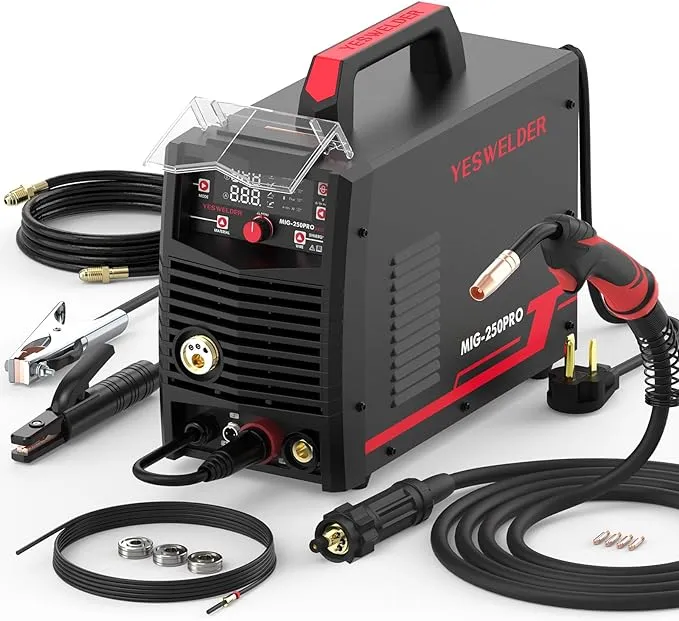 YESWELDER 135Amp MIG Welder,110V Flux Core Welder Flux MIG/Lift TIG/Stick 3-in-1 Welding Machine IGBT Inverter Welder