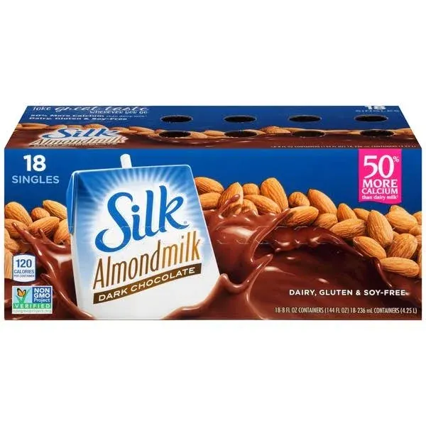 Silk Organic Original Almond Milk, 8 Fl Oz (pack of 18)Silk Organic Original Almond Milk, 8 Fl Oz (pack of 18)