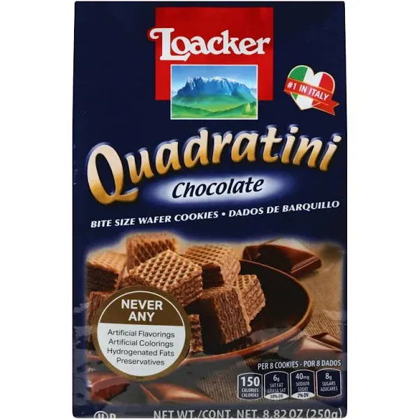 Loacker Quadratini Chocolate Wafer Cookies