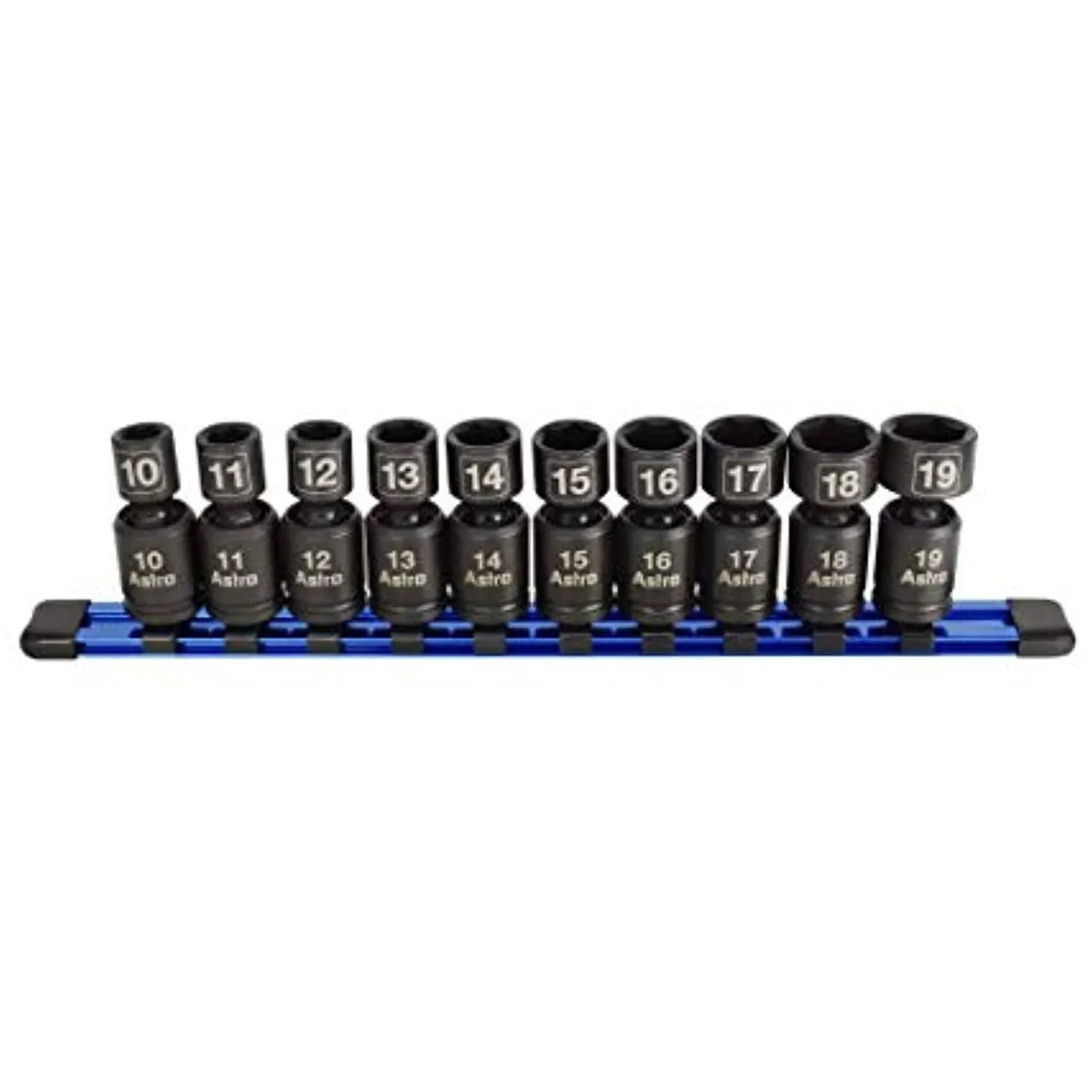 Astro Pneumatic 78344 Nano Pinless Metric Universal Impact Skockets for 3/8" Drive (10-Piece)