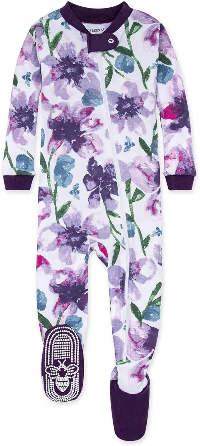 Burt's Bees Baby Watercolor Daylily Organic Baby Footed Pajamas