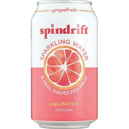 (24 Pack) Spindrift Sparkling Water with Real Squeezed Grapefruit Juice, 12 Oz