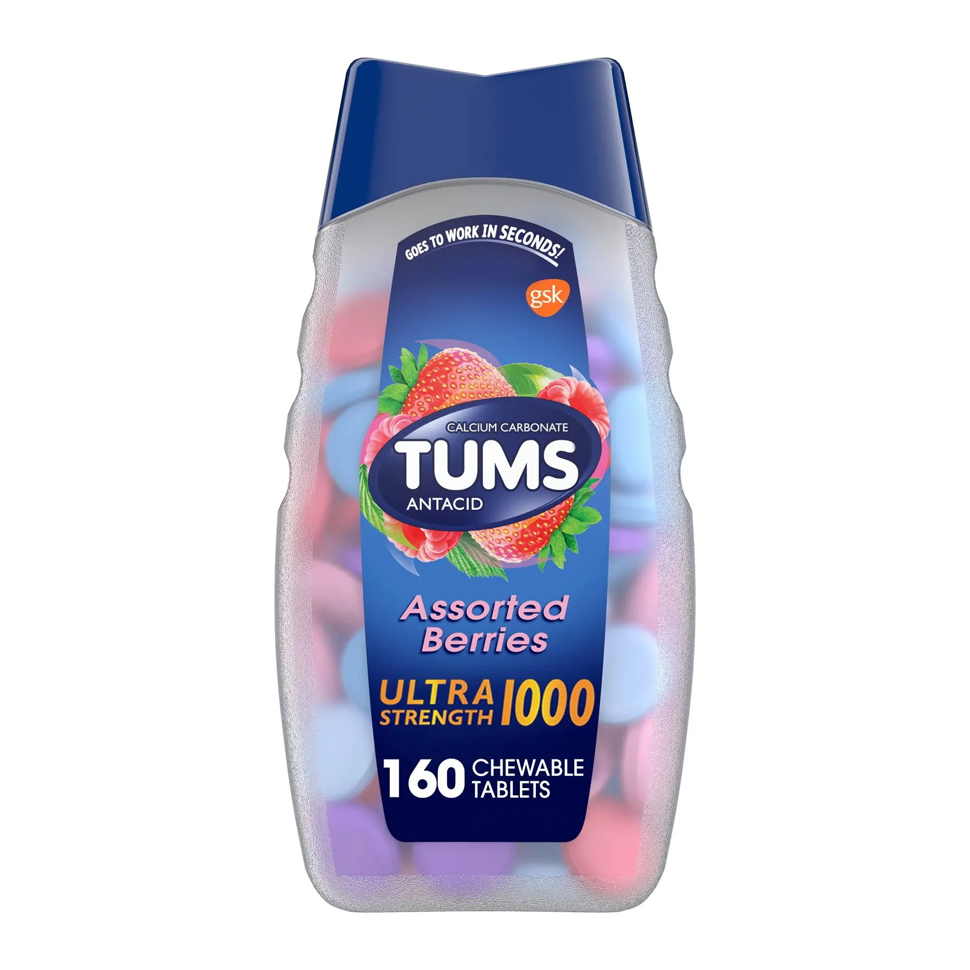 Antacid Tums Ultra Strength 1000 mg Strength Chewable Tablet 160 per Bottle