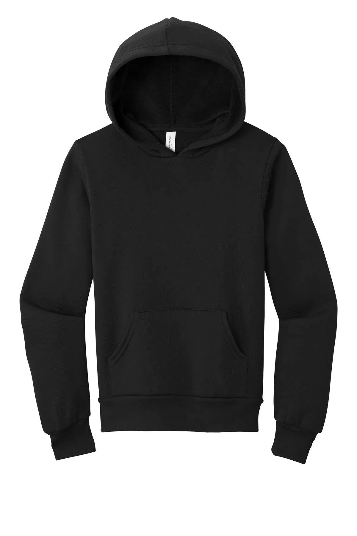 Bella + Canvas 3719Y Youth Sponge Fleece Pullover Hoodie - Black S