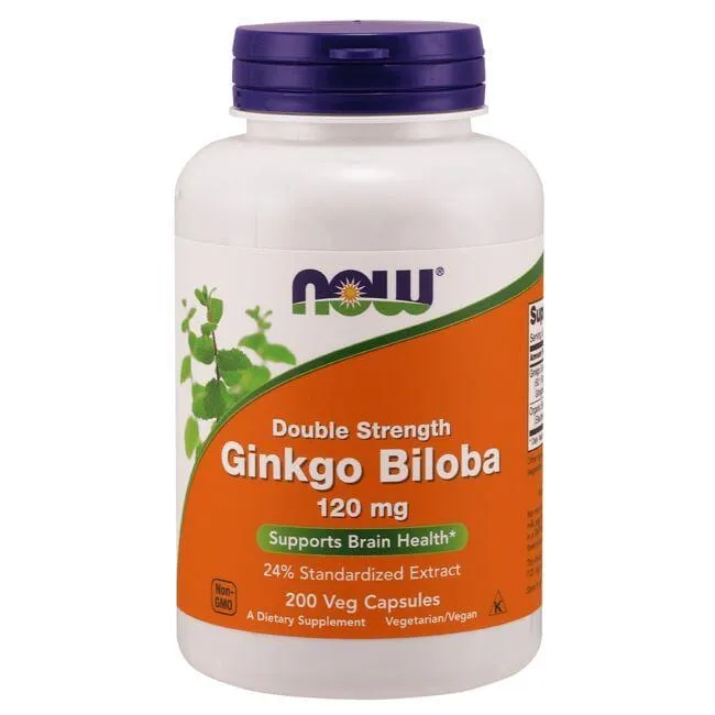 Now Foods Ginkgo Biloba Vegetarian Capsules, 120 mg - 200 count