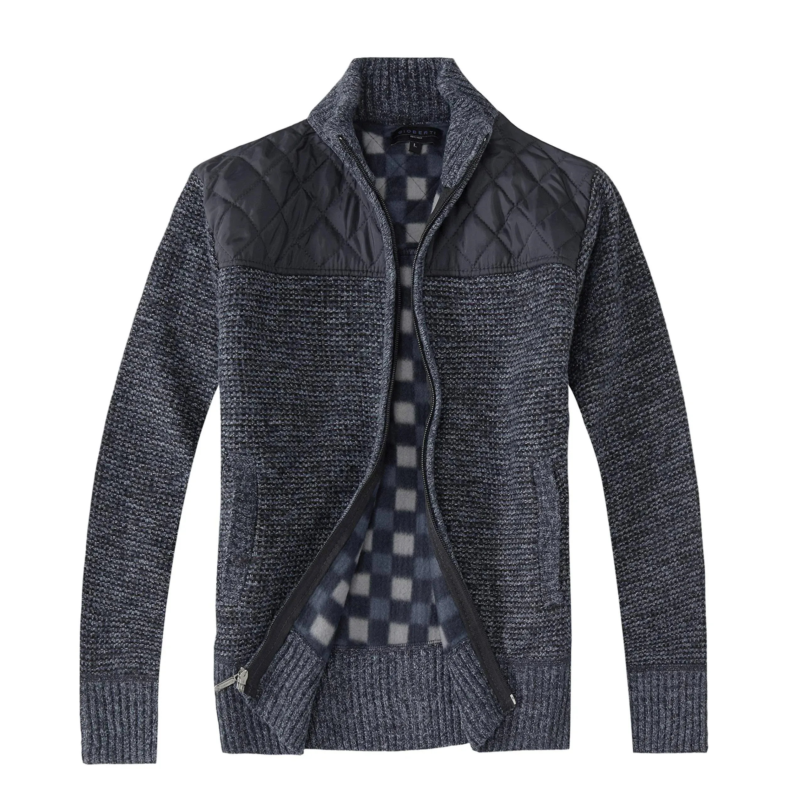 Gioberti Men's Regular Fit Knitted Full Zip Cardigan Sweater