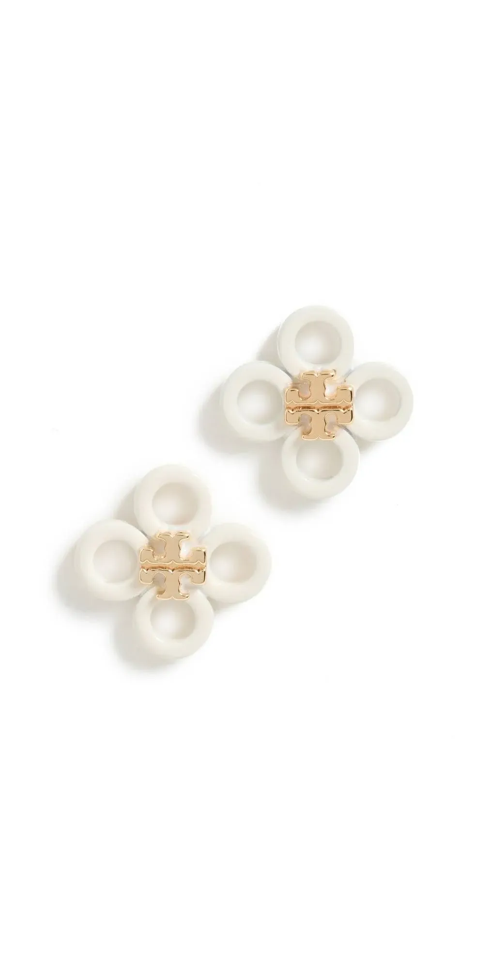 Tory Burch Women's Small Kira Clover Enamel Stud Earrings