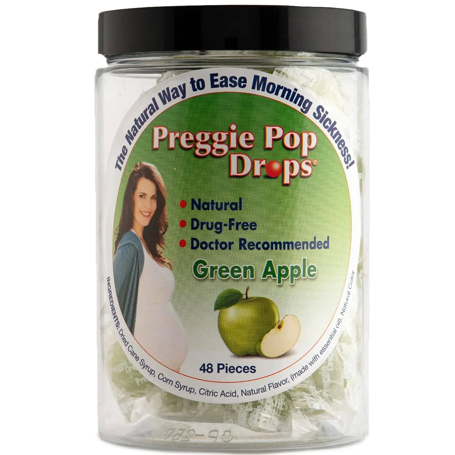 Preggie Pop Drops Morning Sickness - Preggie Pops for Morning Sickness Relief. Yummy Candy Drops for Pregnancy Relief. Soothing Relief for Pregnant Women. Green Apple 48count