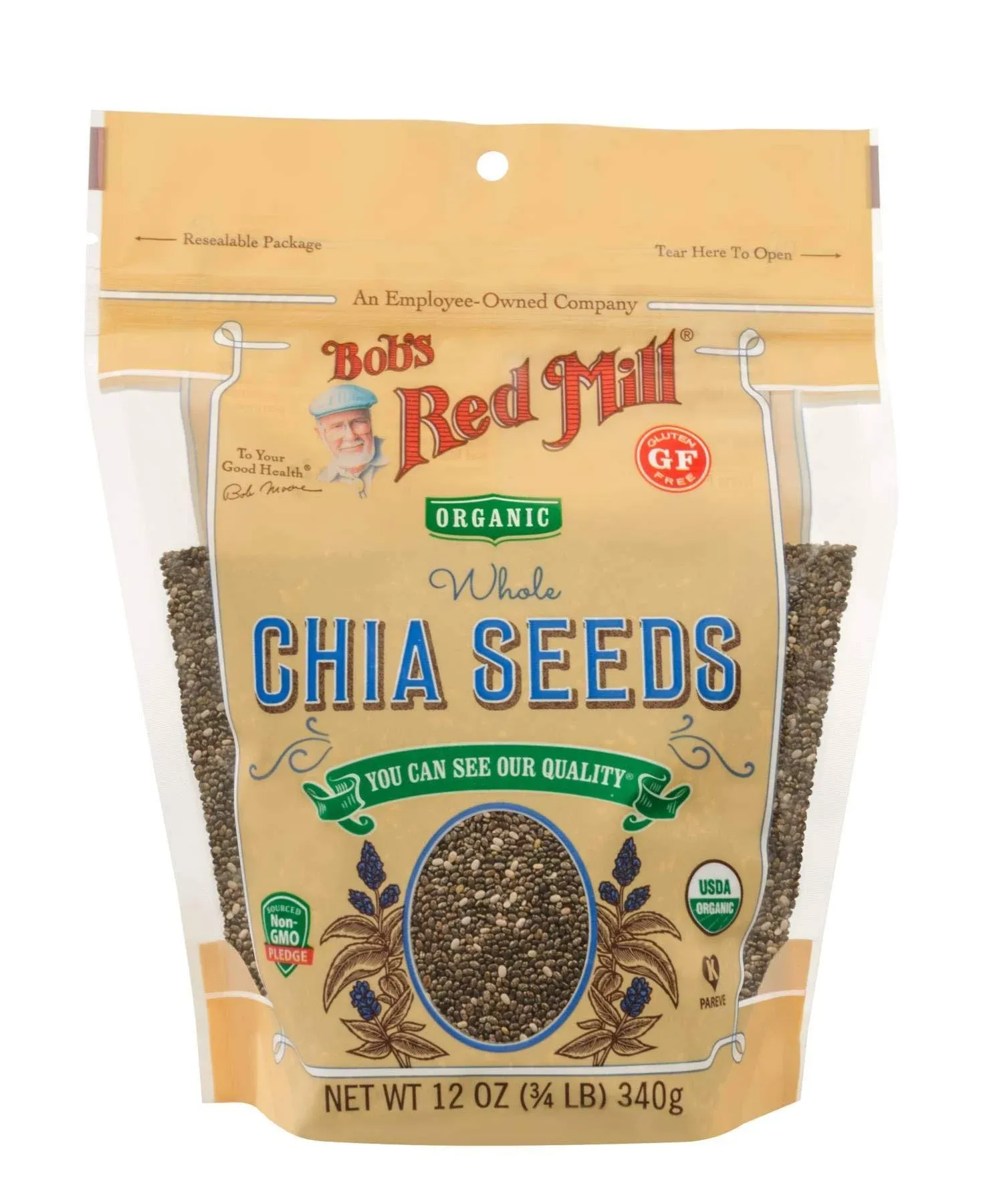 Bob's Red Mill Gluten Free Organic Whole Chia Seeds (12 oz)