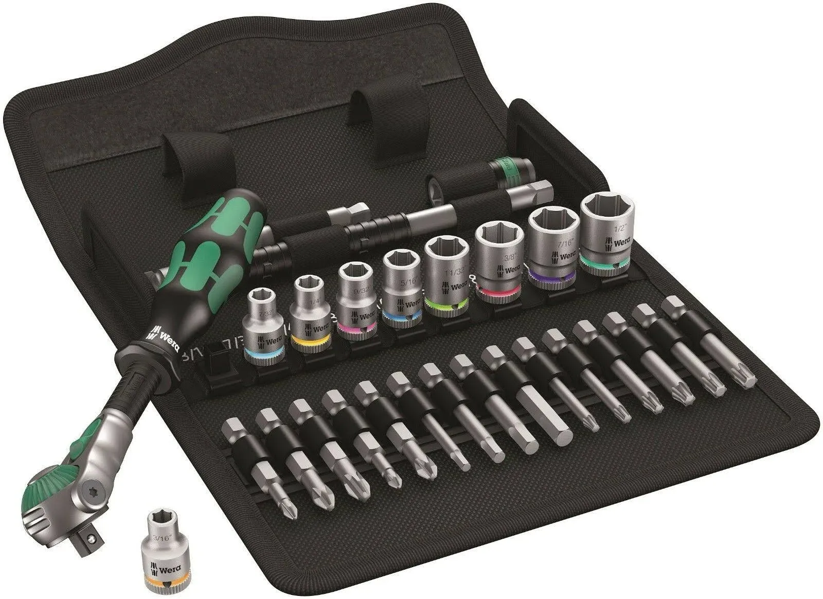 Wera 8100 SC6 Zyklop Speed Multi-function 1/2'' Ratchet & Socket Set Metric 28pc