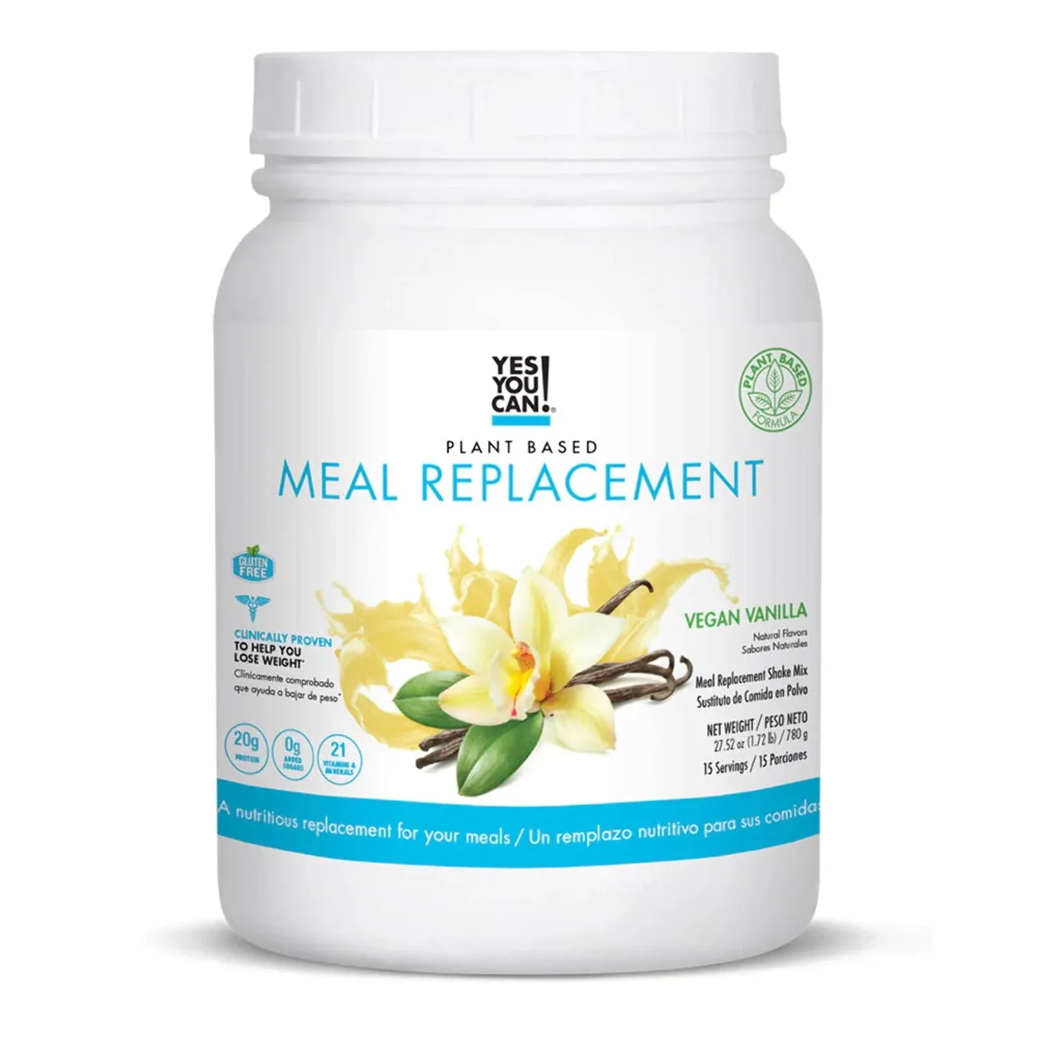 Yes You Can! Complete Meal Replacement 15 Servings, 20g of Protein, 0g Added Sugars Vitamins and Minerals