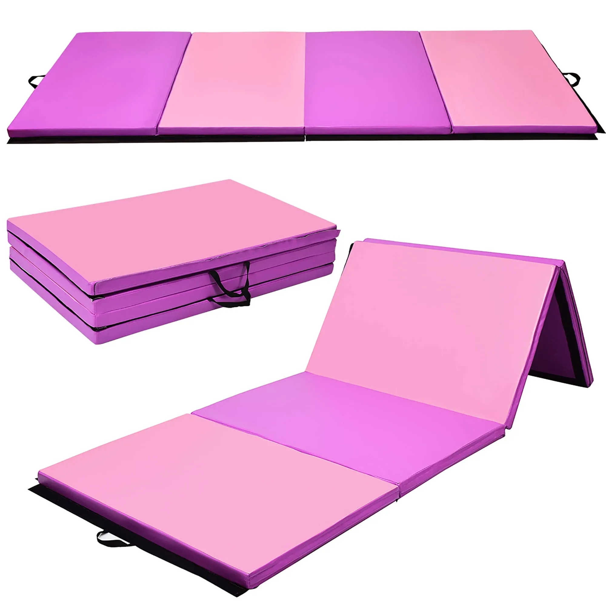 Costway 4'X 10'x 2''Folding Gymnastics Tumbling Mat Indoor Outdoor Gym Stretching Yoga