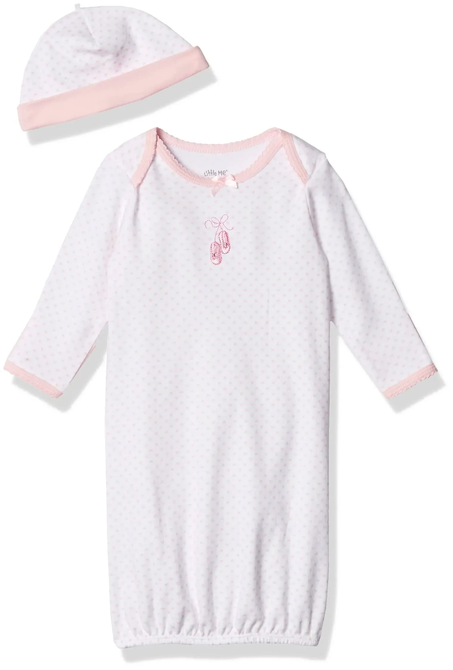 Little Me Baby Girls' 2-Piece Nightgown and Cap Set