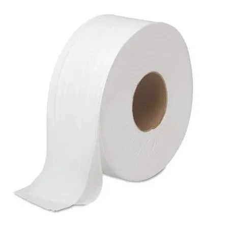 Boardwalk JRT Toilet Paper, Jumbo, Septic Safe, 2-Ply, White, 3.3" x 1000 ft, 12 Rolls/Carton