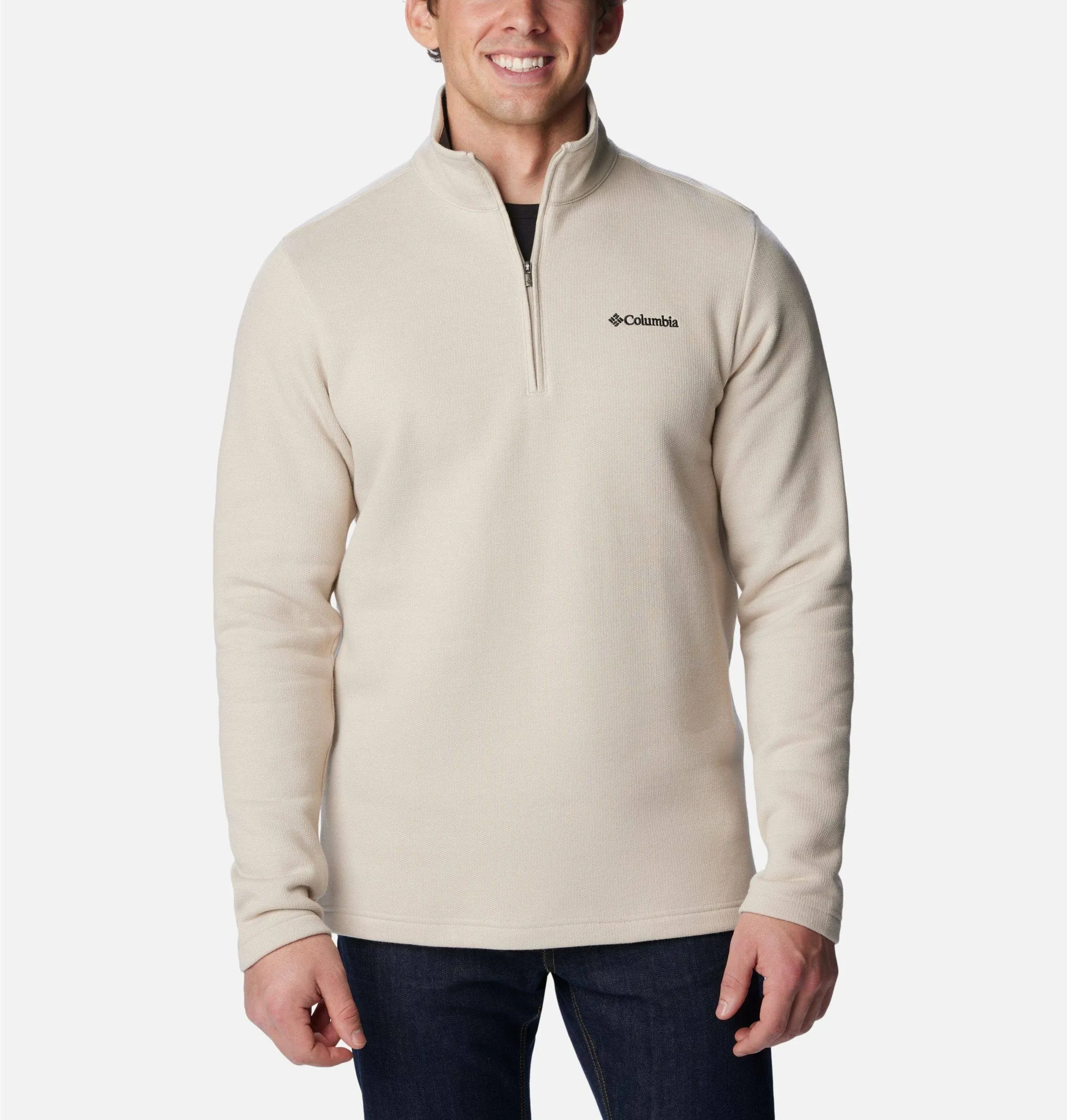 Columbia Men's Great Hart Mountain III Half Zip, Dark Stone Heather / L