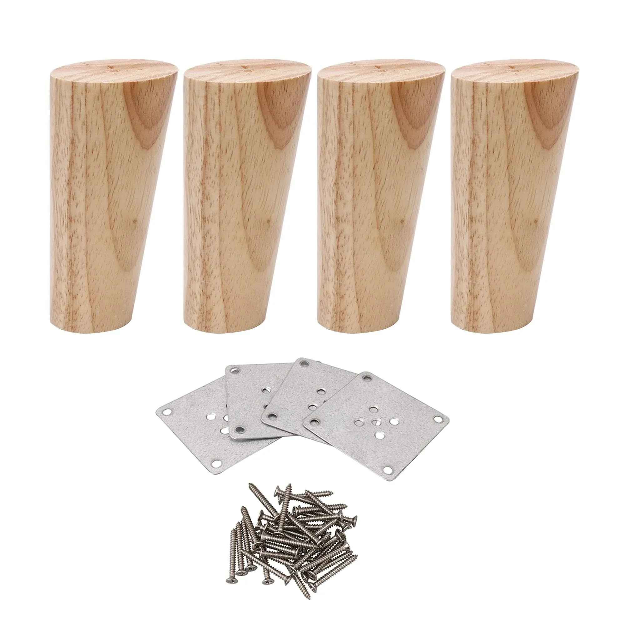 Doublelife Furniture Pack of 4 Wood Furniture Parts Sofa Legs Oblique Tapered ...