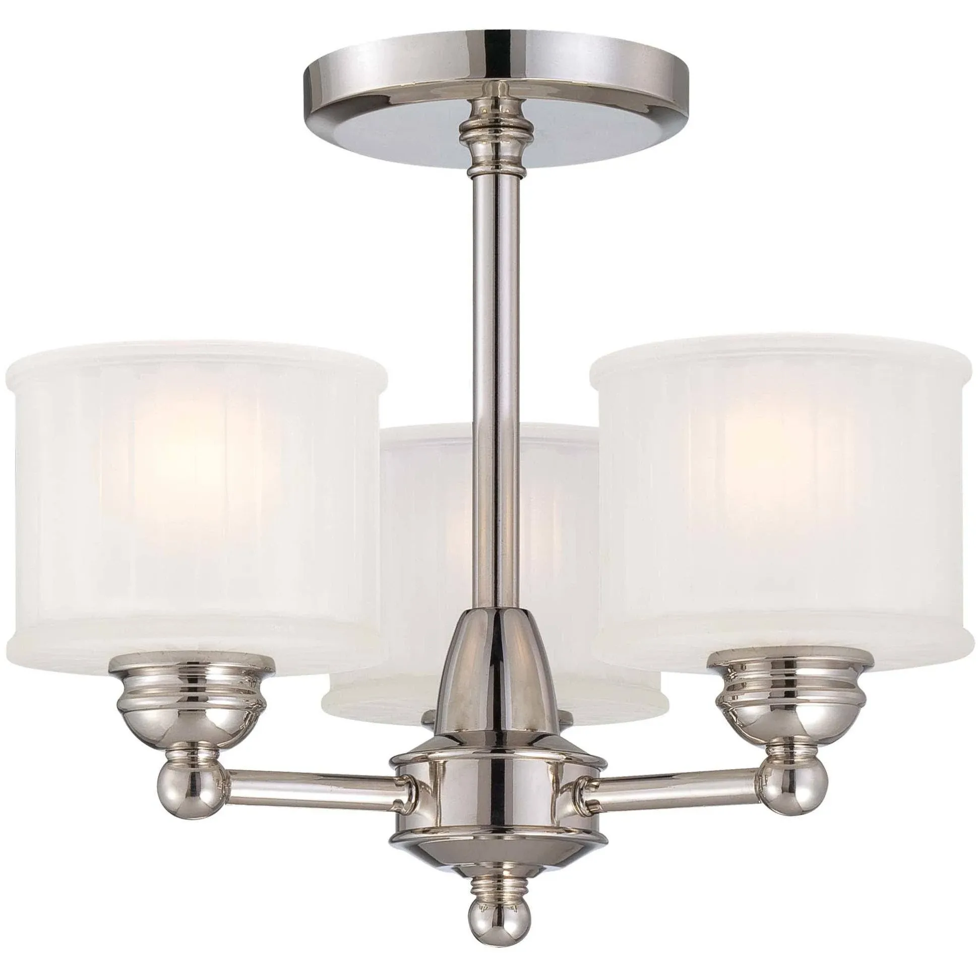 Minka Lavery 1730 Series 3-Light Polished Nickel Semi-Flush Mount