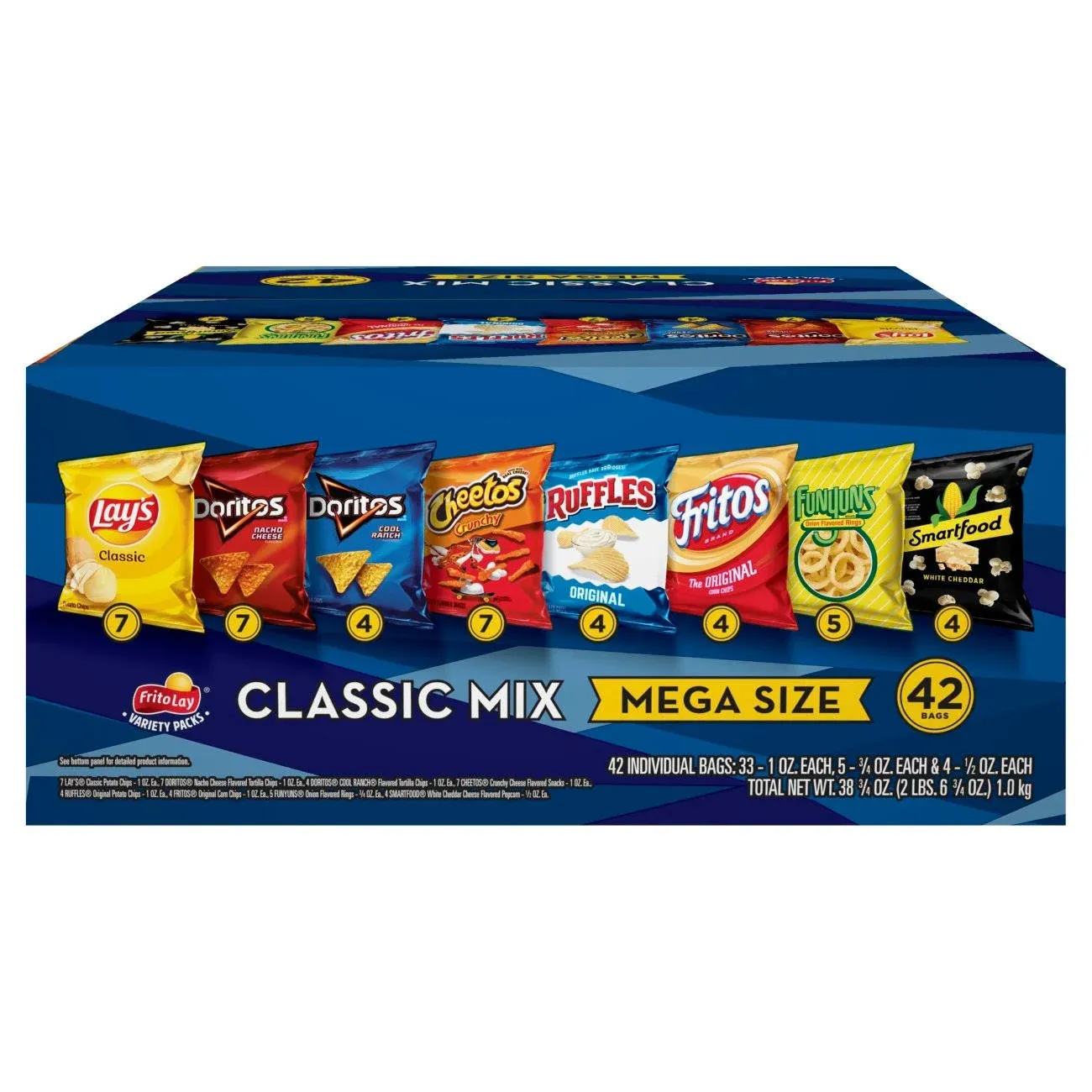 Frito-Lay Classic Mix Mega Size Variety Pack, 42 Count