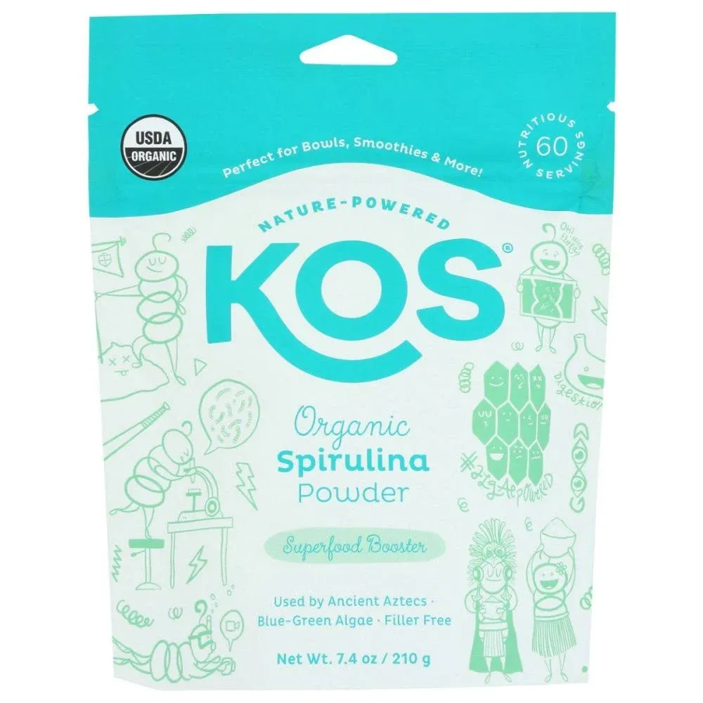 Kos Spirulina Powder, Organic - 7.4 oz