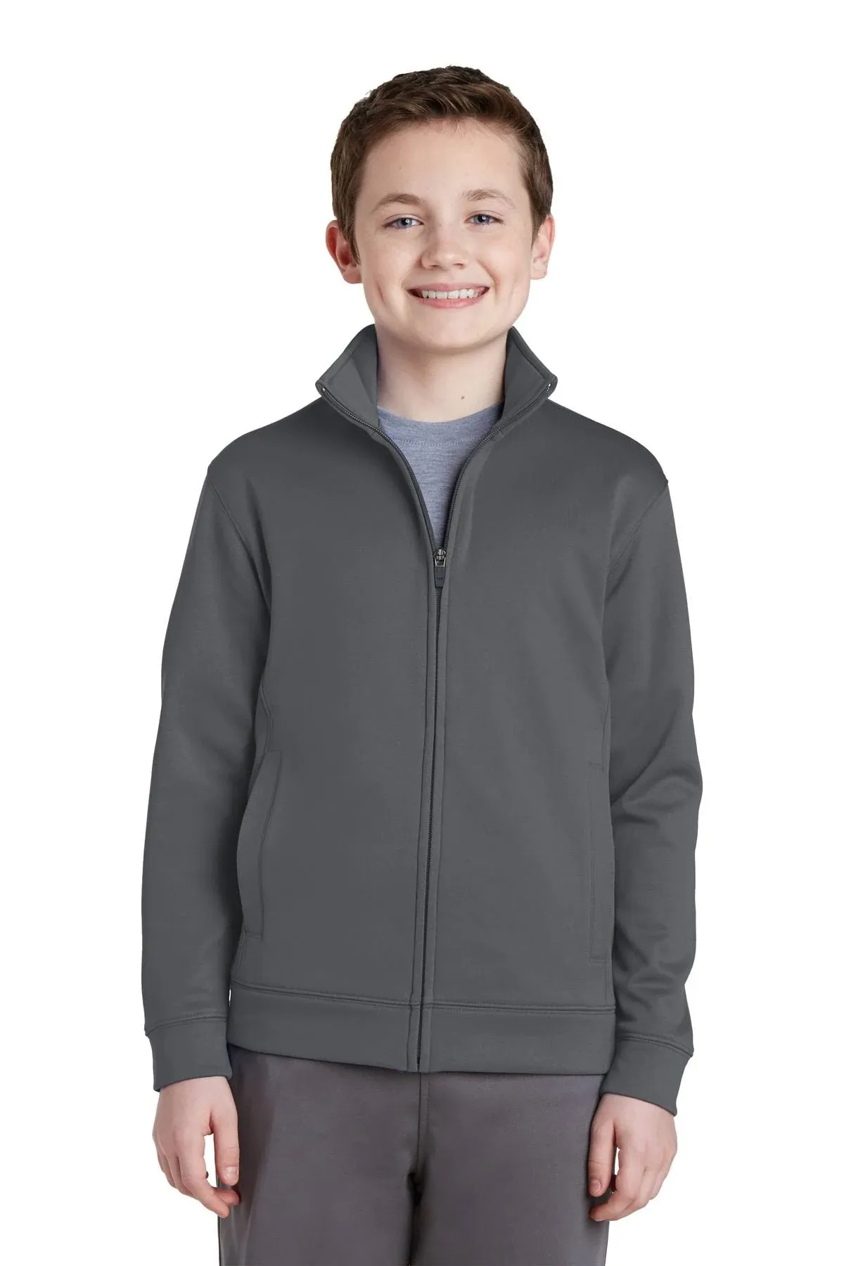 Sport-Tek YST241 Youth Sport-Wick Fleece Full-Zip Jacket - Black - XL