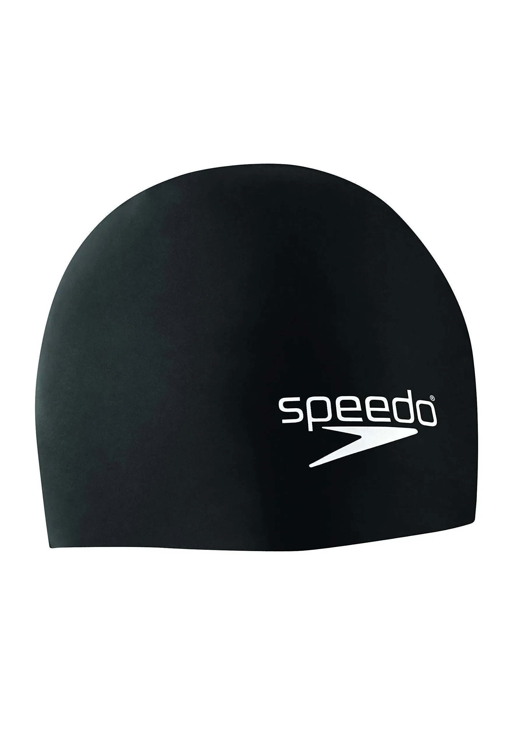 Speedo Elastomeric Silicone Solid Swim Cap, Black