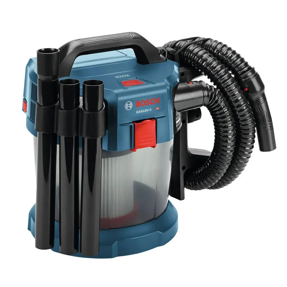 Bosch (GAS18V-3N) 18V 2.6-Gallon Wet/Dry Vacuum Cleaner with HEPA Filter (Bare Tool)