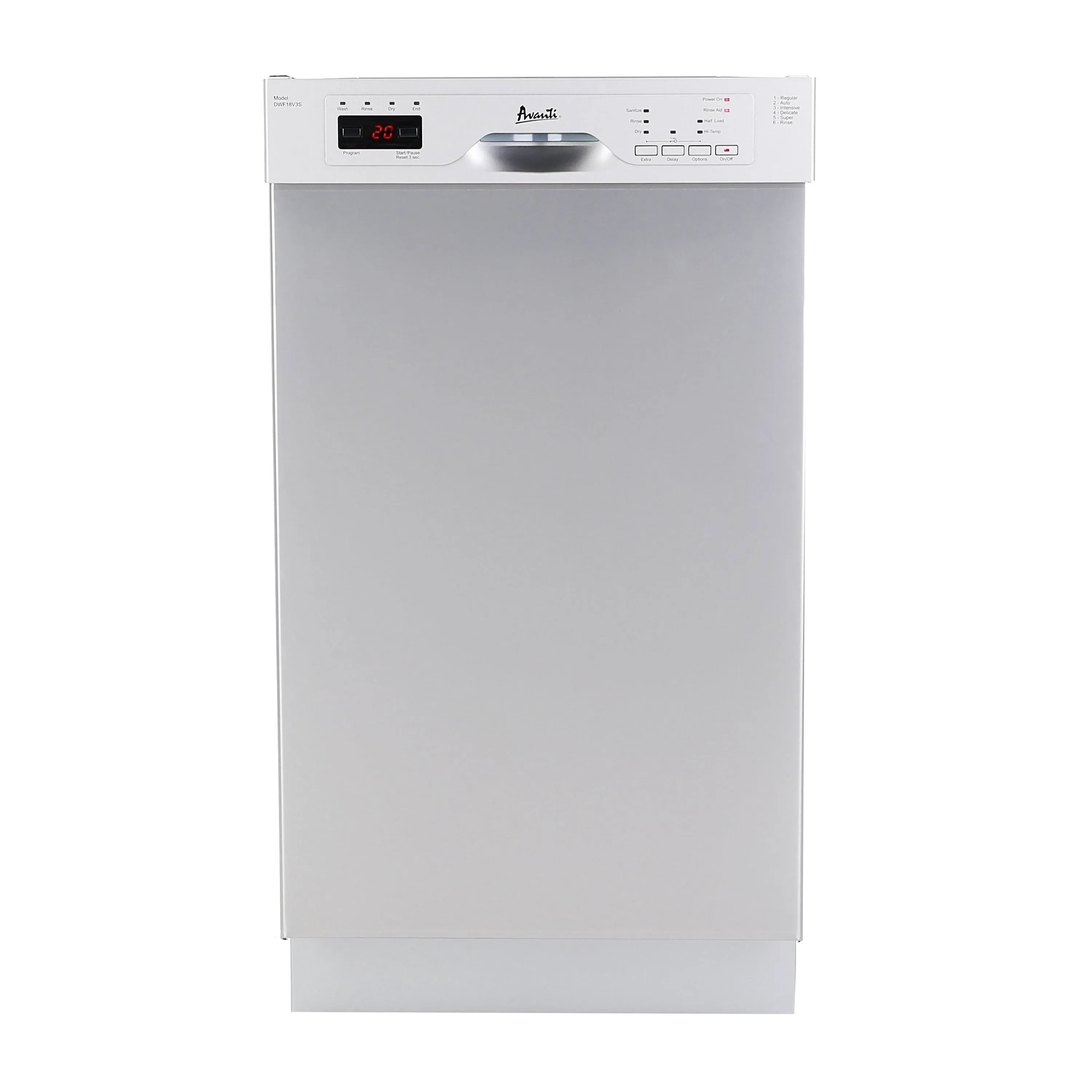 Avanti DWF18V3S 18" Built in Dishwasher - Stainless Steel