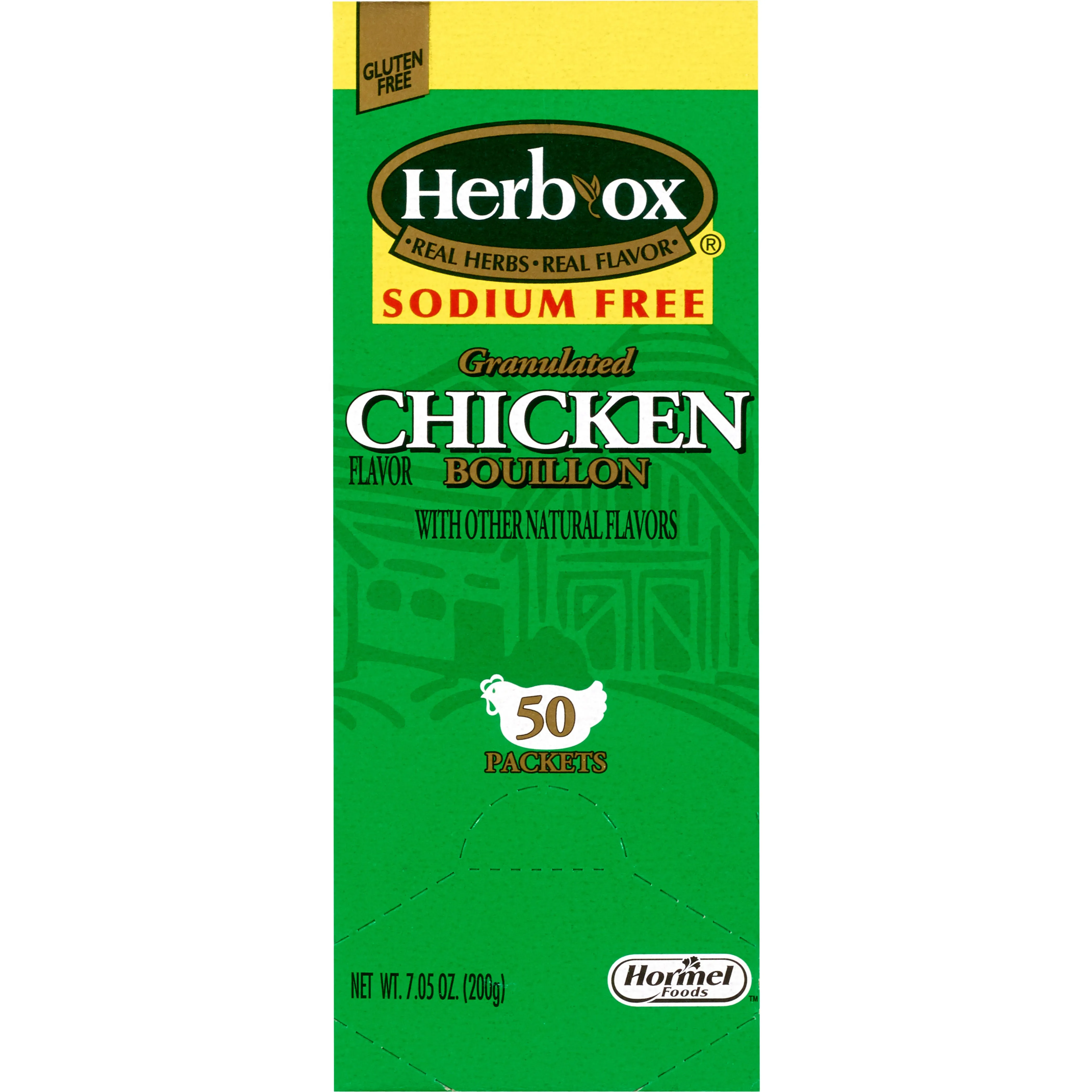 Instant Broth Herb-Ox® Sodium Free Chicken Flavor Liquid 8 oz. Individual Packet 36087 Box of 50