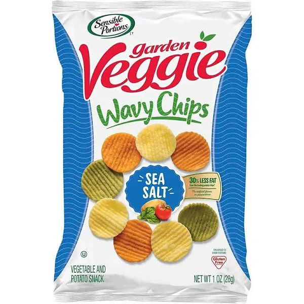 Sensible Portions Garden Veggie Wavy Chips 24 x 1 oz