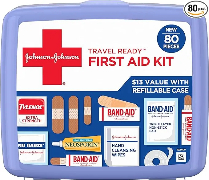 Band-Aid Travel Ready Portable Emergency First Aid Kit