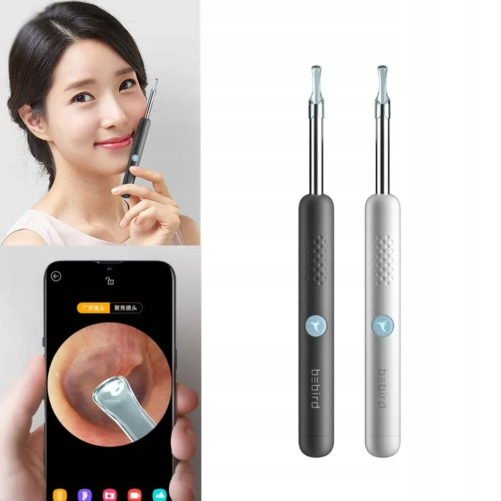 Bebird R1 Ear Wax Removal Tool with Otoscope 1080p, Ear Cleaner with 2 Sprial Silicone Ear Scoops, Ear Camera with 6 LED Light for Ear Cleaning, Co