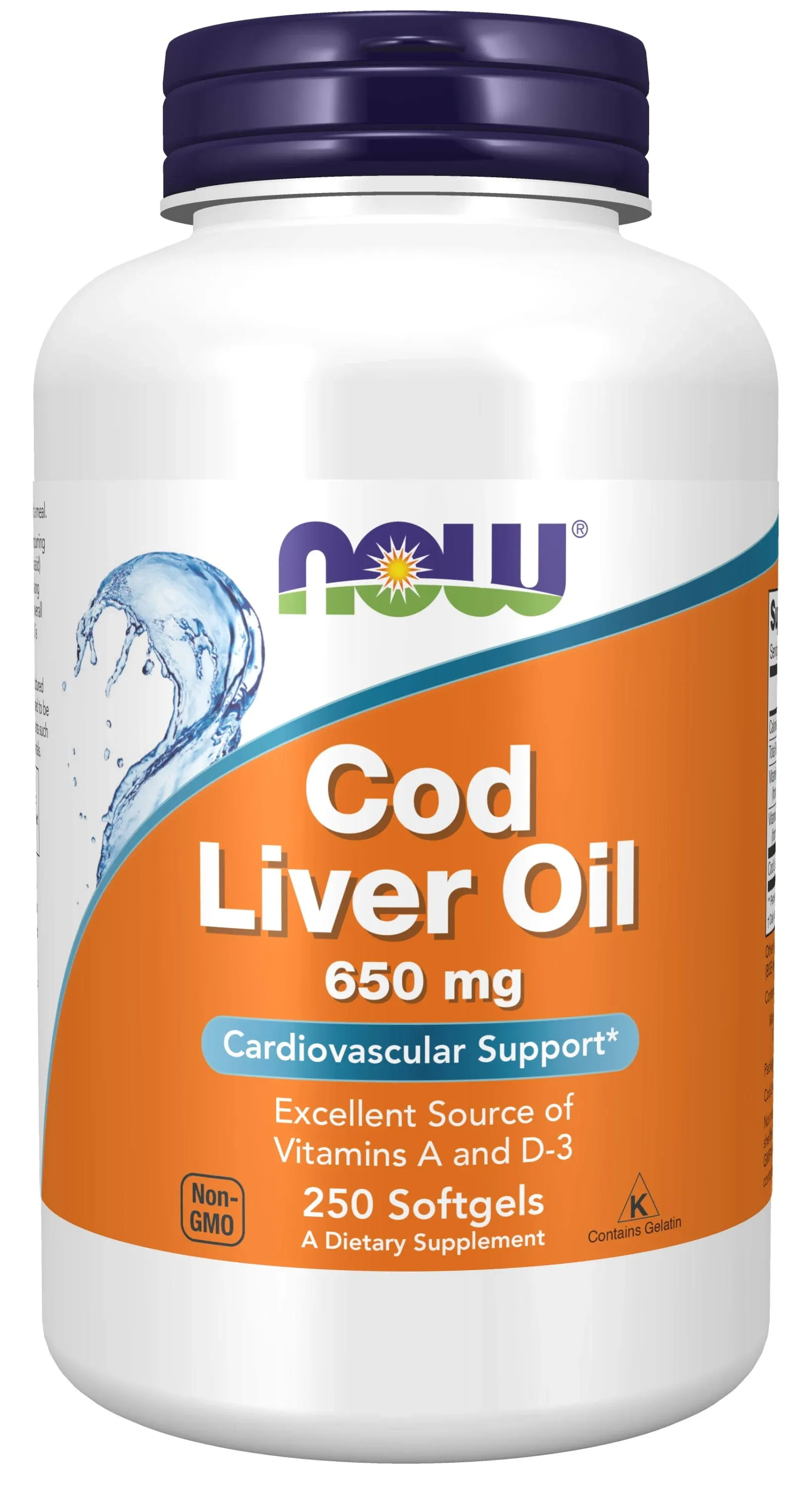 Now Foods Cod Liver Oil 650mg 250sg