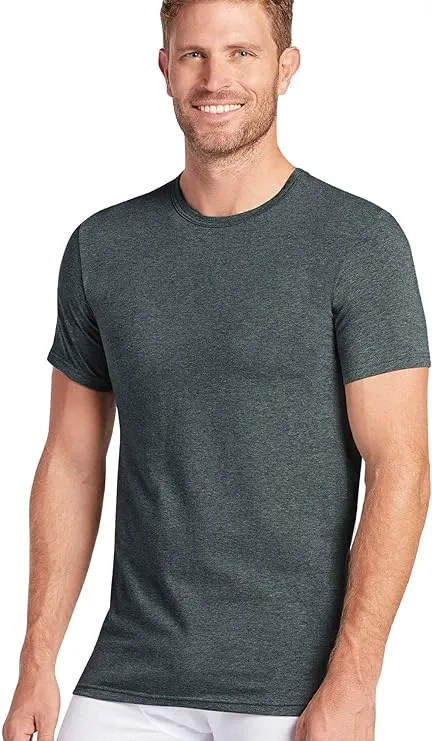 Jockey Men's Slim Fit Cotton Stretch Crew Neck T-Shirt - 6 Pack, Size: XL, Black