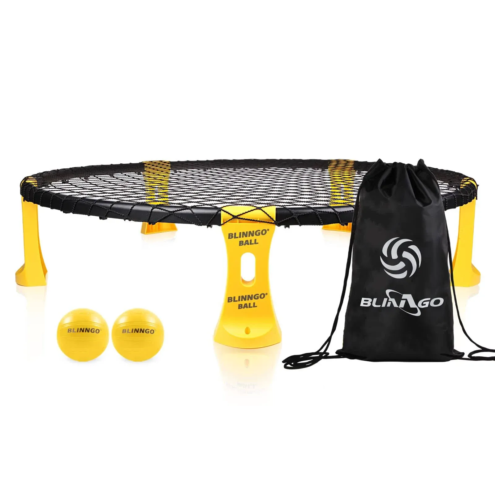 Blinngo Blinngoball 2 Balls Beach Games with Bag, Patented Net with Perfect Elasticity, Full of Passion and Energy Roundnet Game