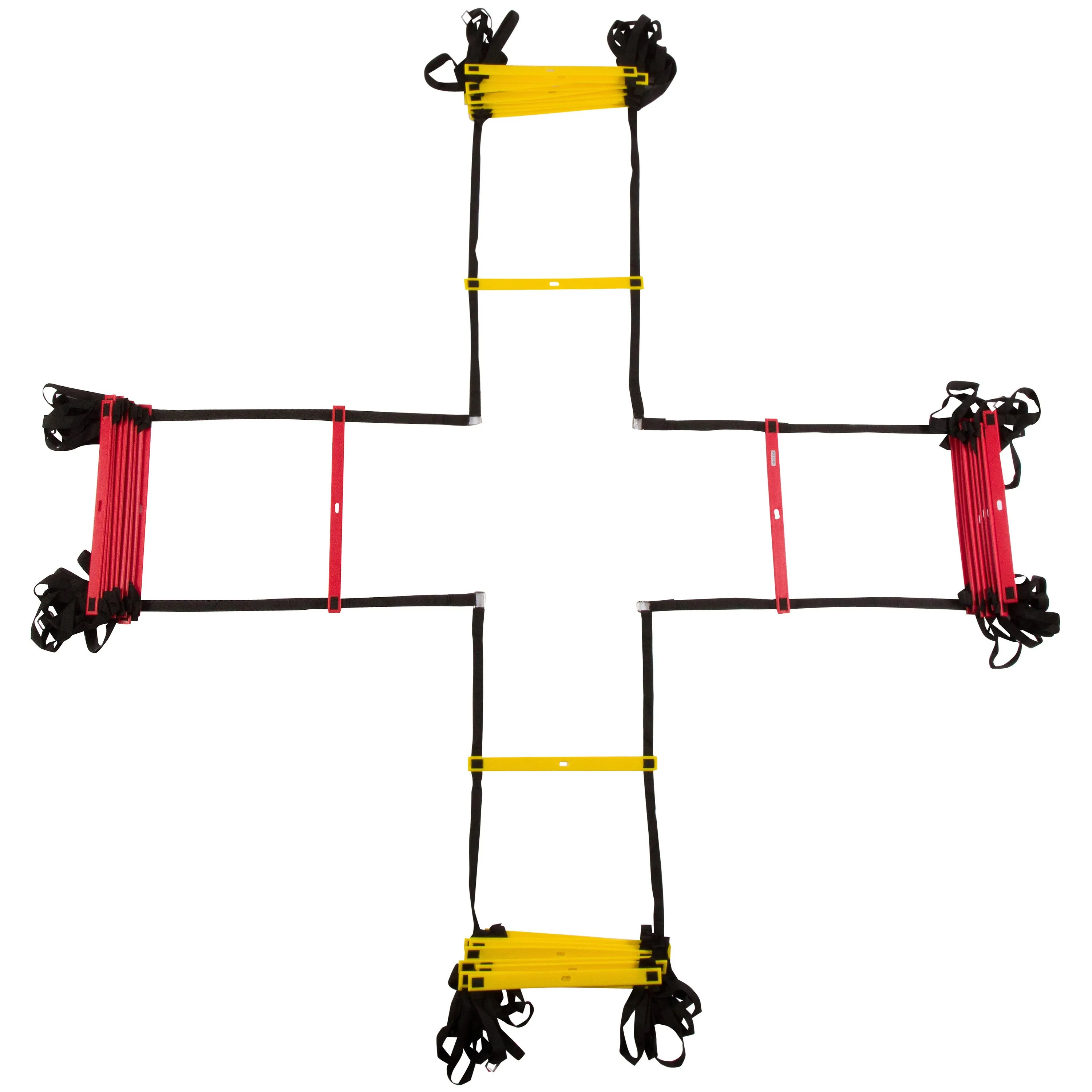 Trademark Innovations Quad 12-Rung Agility Training Ladder Set - Improve Footwork, Speed, and Balance - Perfect for Training Multiple Athletes