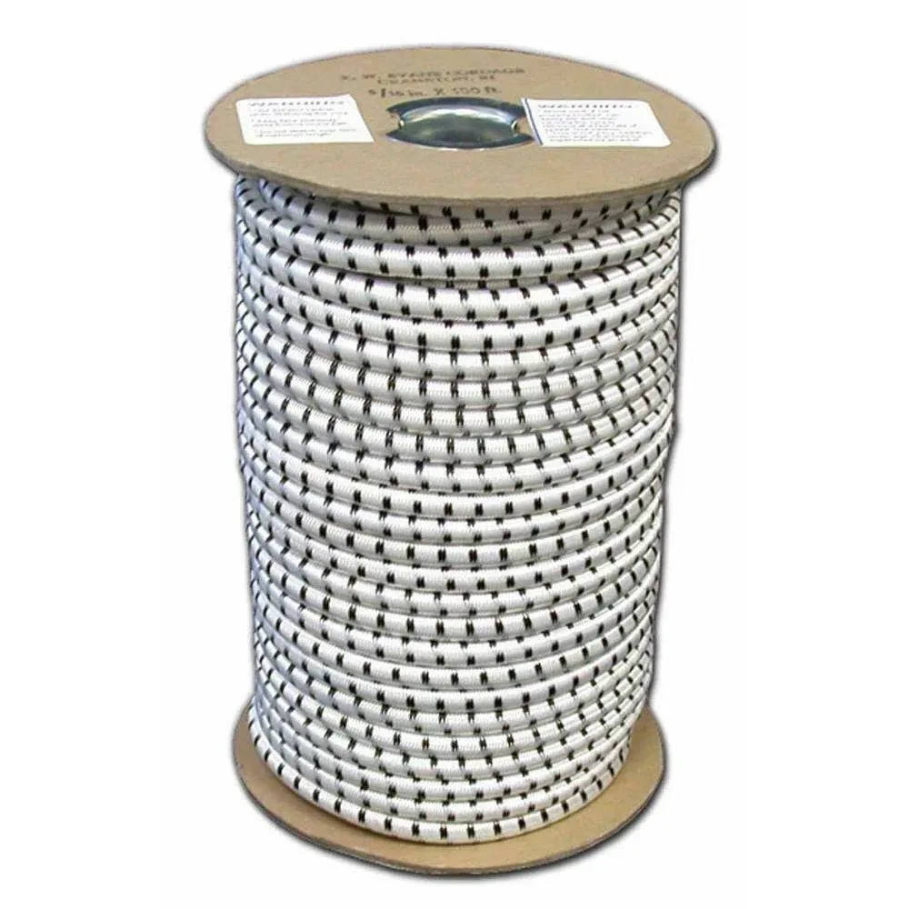 1/8 In. X 50 Ft. Elastic Bungee Shock Cord | By Cordage Evans Rope Roll White