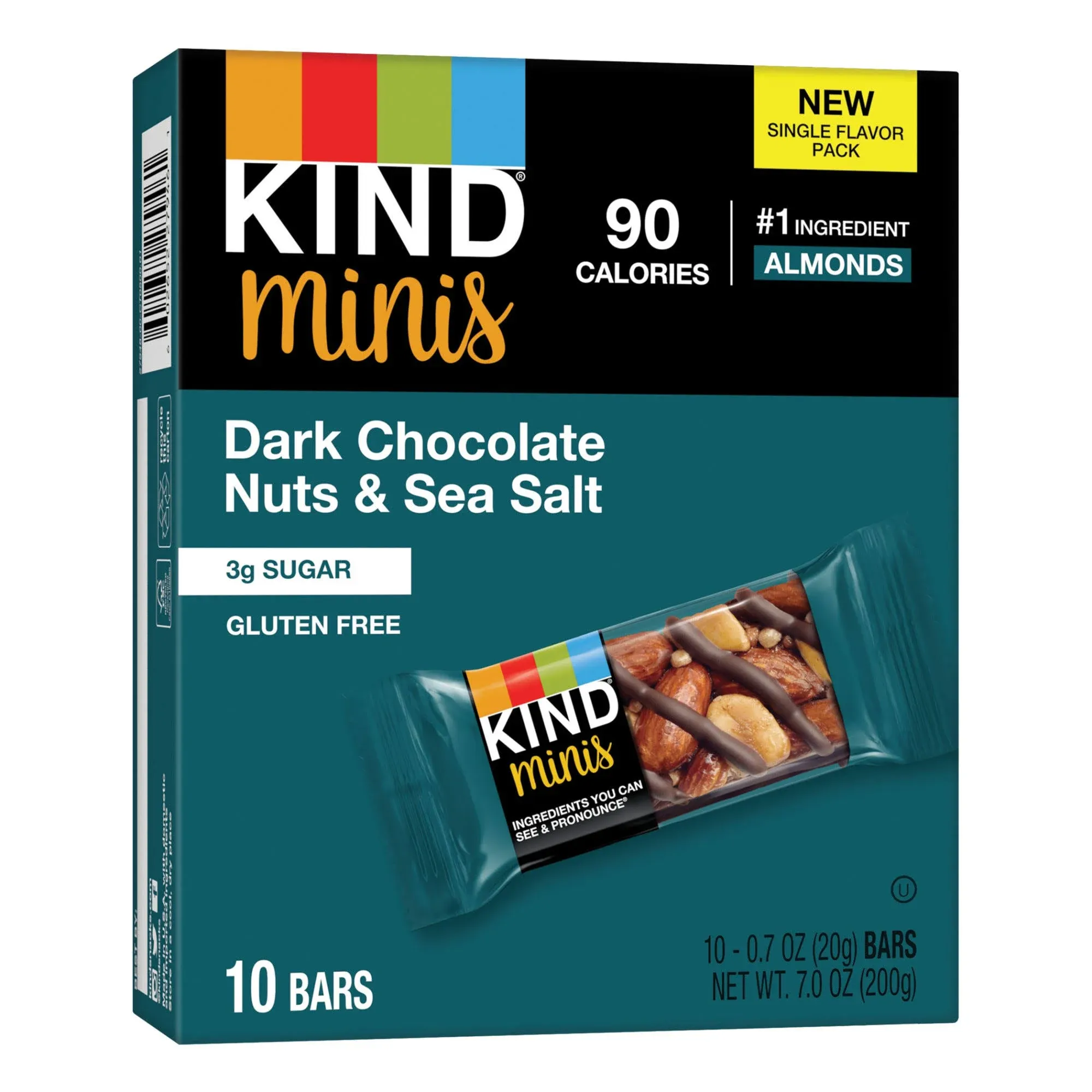 Kind Bars, Dark Chocolate Nuts & Sea Salt, Minis - 10 pack, 0.7 oz bars