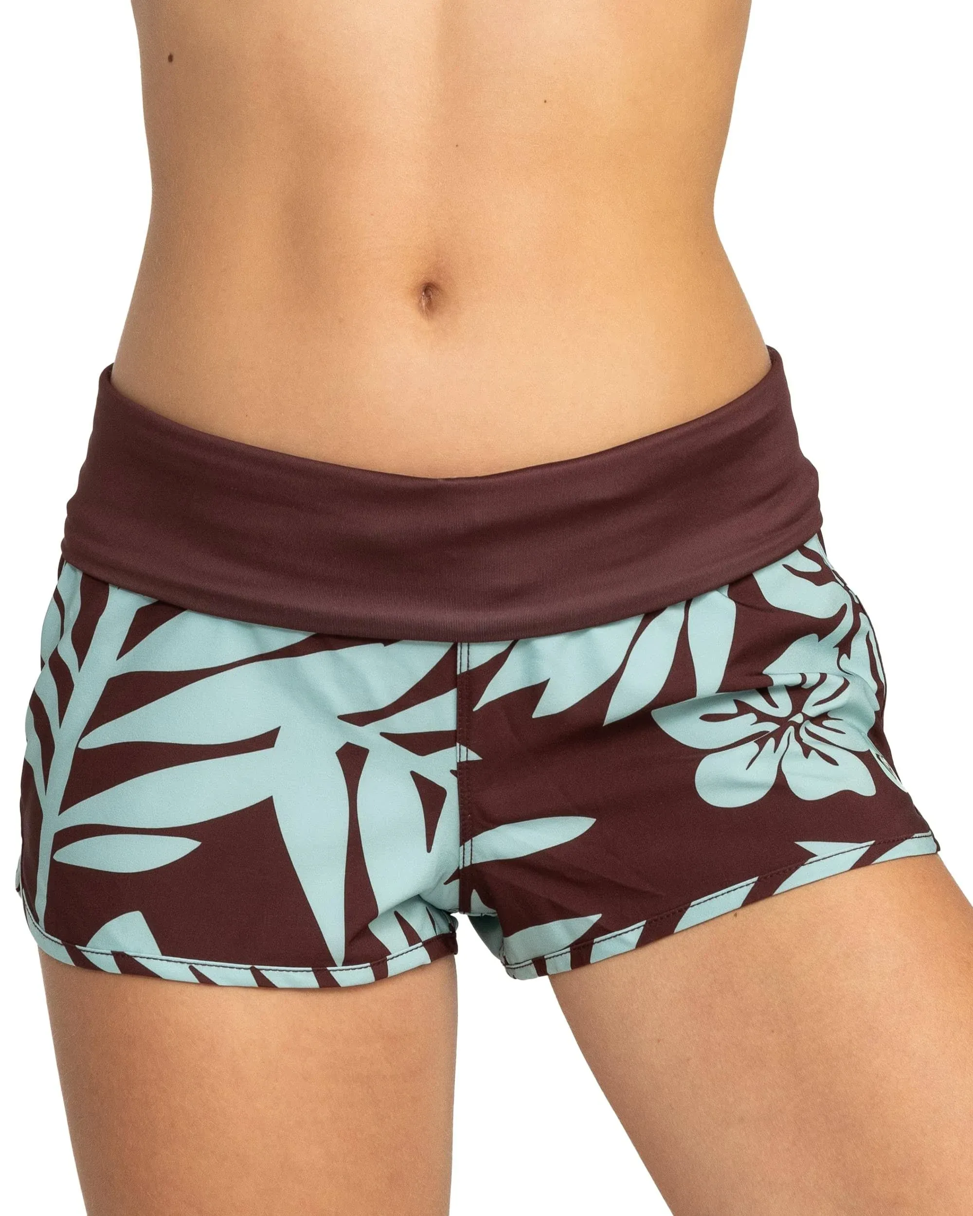 Roxy Endless Summer Floral Cover-Up Shorts in Bitter Choco Palmeri