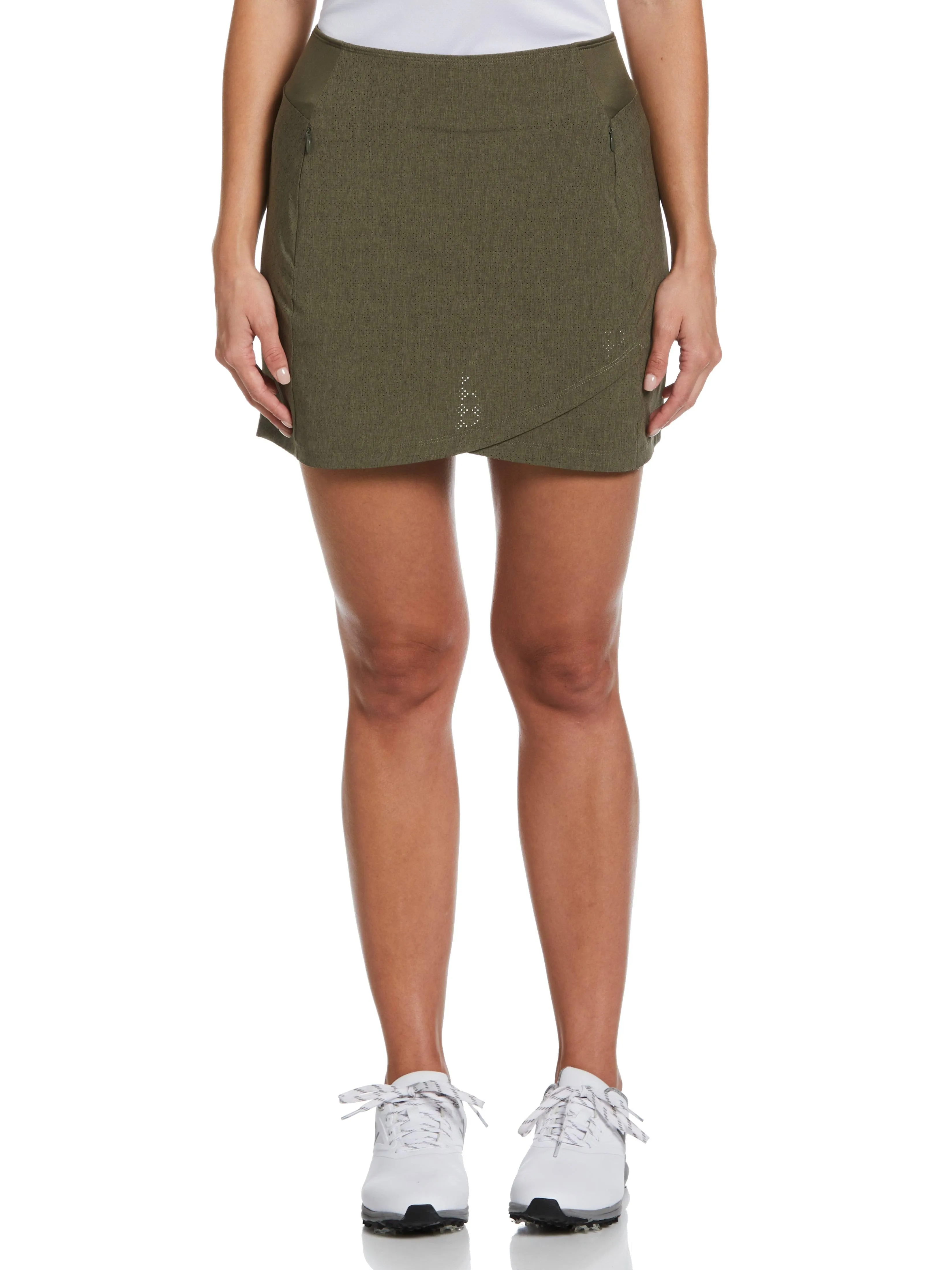 Women's 16" Heather Perforated Golf Skort