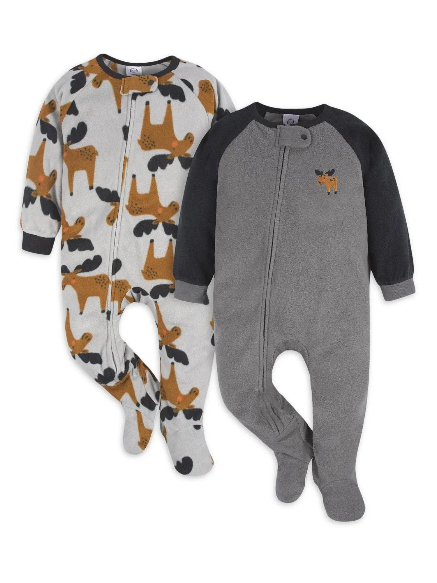 2-Pack Baby &amp; Toddler Boys Moose Fleece Pajamas